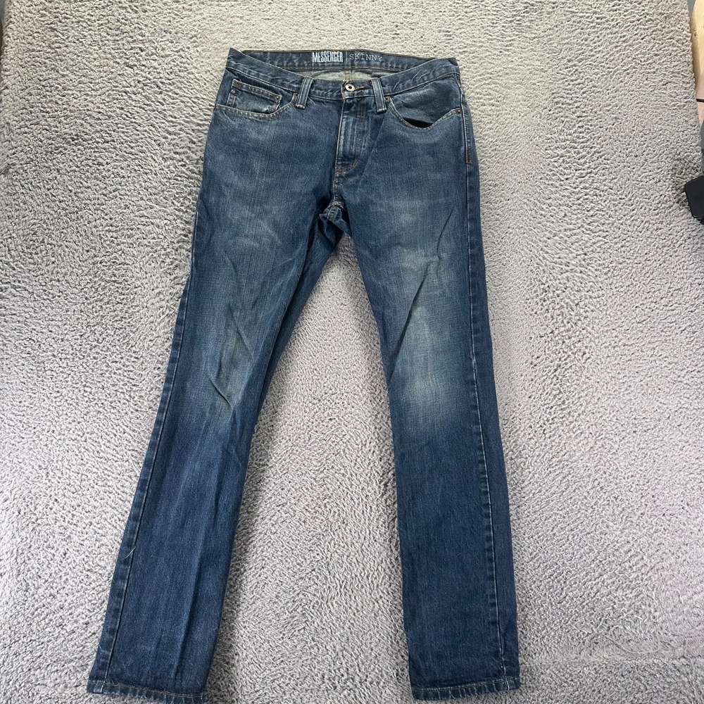 Freeworld Messenger Jeans Mens 32x32 Blue Cotton Denim Skinny Streetwear Faded
